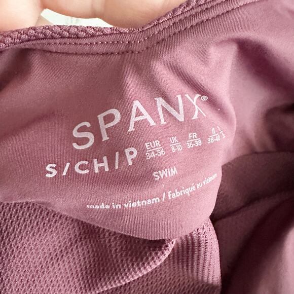 Spanx Pique Longline Flounce Swim Top & Shaping Cheeky Bikini Bottoms Size Small - Picture 13 of 15